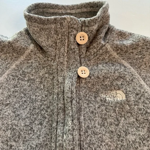 The North Face Crescent Sunset Full Zip Grey Knit Jacket Women’s Size Medium - Picture 5 of 11